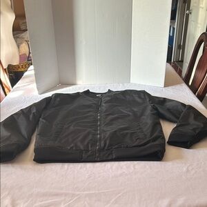 WXYZ  Black Bomber Windbreaker Jacket • Lightweight Zip-Up • Size L
